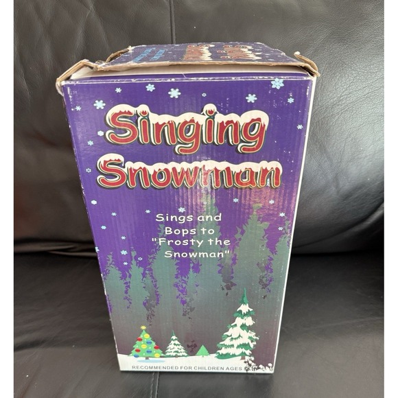 Vtg Rubber Singing Snowman Dances Bops to Frosty the Snowman w Box Christmas 11" - Picture 9 of 11
